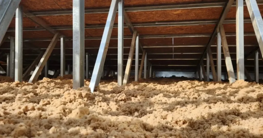 Celulosa insuflada en entretecho de metalcon